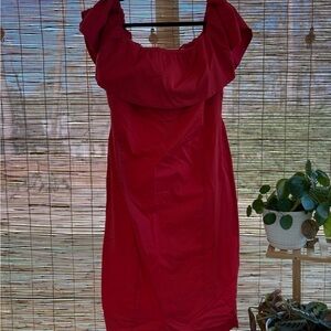 Old Navy Off-The-Shoulder Red Dress